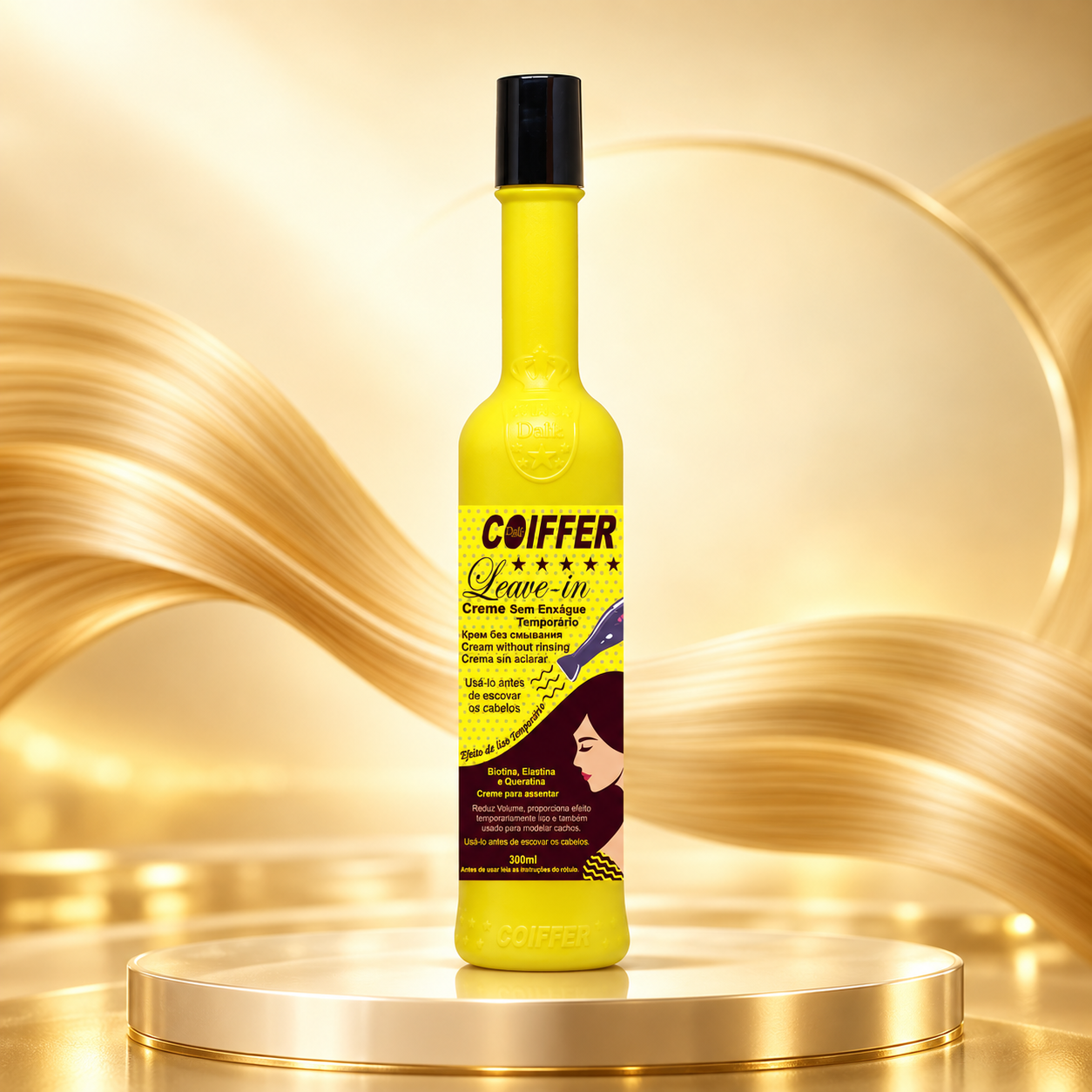Leave-In COIFFER, crema sin enjuague anti frizz y termoprotectora
